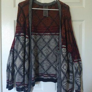 Moon Collection, patterned open cardigan size Large